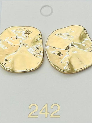 Golden Horizon Hammered Stud Earrings