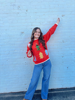Oh Christmas Tree Sequin Sweater