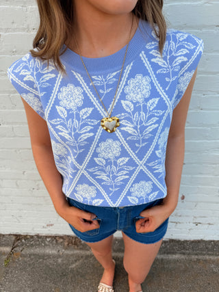 Lavender Garden Knit Vest