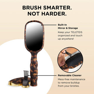 Teleties Detangler Hair Brush For Medium Hair - Tortoise