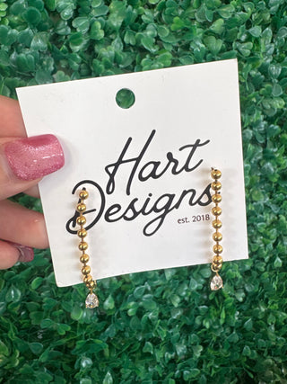 Golden Teardrop Sparkle Earrings