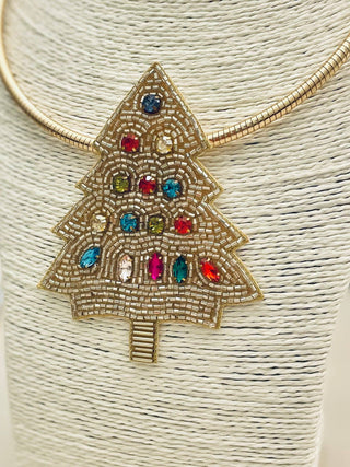 Christmas Tree Collar Necklace