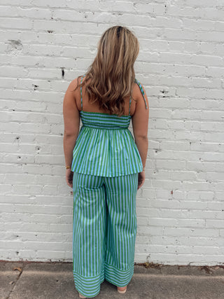 Harbor Stripe Wide Leg Pants