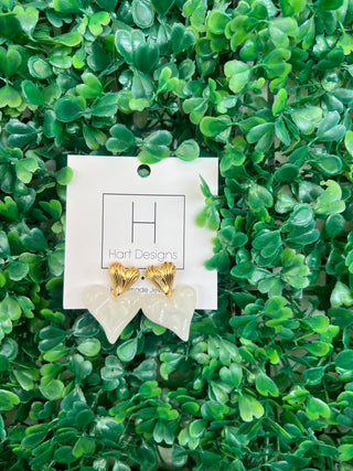 Ocean Heart Drop Studs