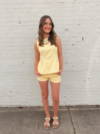 Sunshine Picnic Gingham Shorts