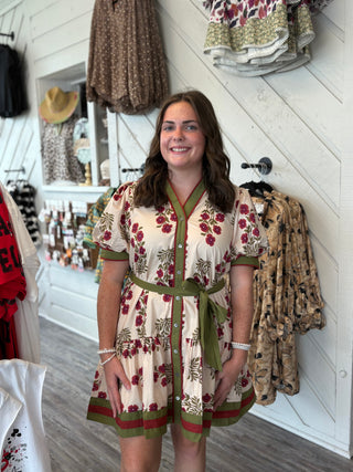Garden Bloom Belted Dress