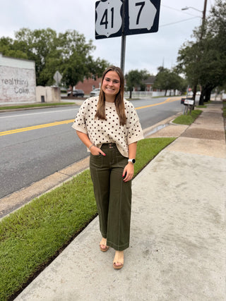 Sweet Spot Polka Dot Sweater Top