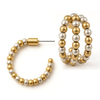 Gold & Silver Harmony Triple-Layer Hoop Earrings