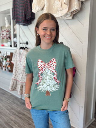 Holly Jolly Bow Tree Tee