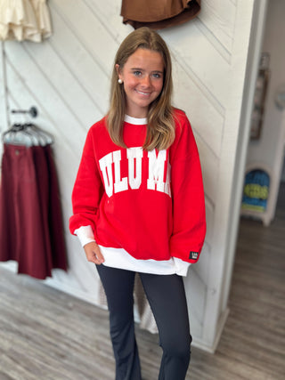 Lulu Mac Color Block Sweatshirt Red/White