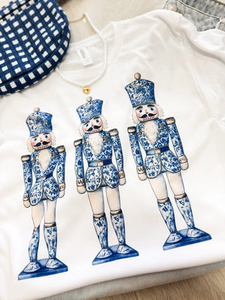 Blue Chinoiserie Nutcracker Graphic Tee