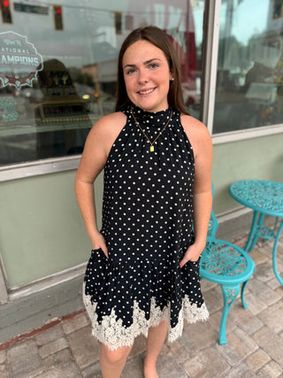 After Dark Lace Trim Dress