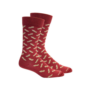 Brown Dog Peanuts Socks: Red