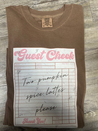 Pumpkin Spice Latte Guest Check Tee