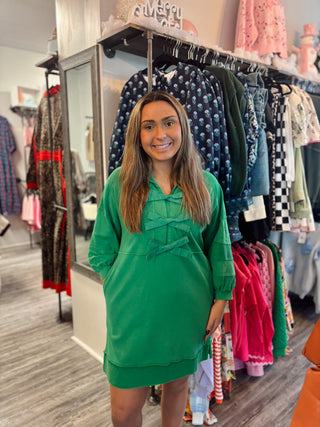 Bow Tie Collared Cotton Lounge Dress