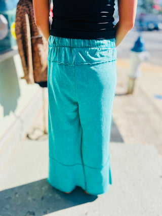 Off Duty Acid Wash Flare Pants