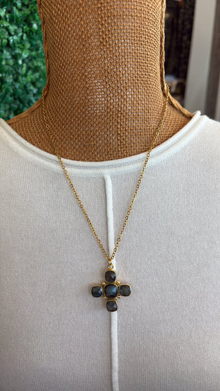 Midnight Cross Pendant Necklace