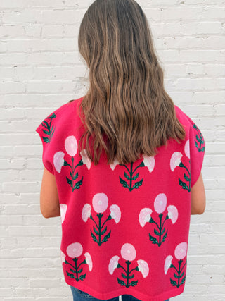 Pink Petal Pop Knit Vest Top