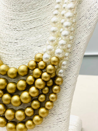 Golden Grace Pearl Statement Necklace