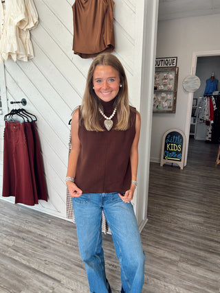 The Chocolate Edit Sleeveless Turtleneck