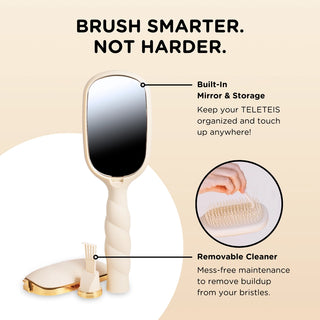 Teleties Detangler Hair Brush For Fine Hair - Tan