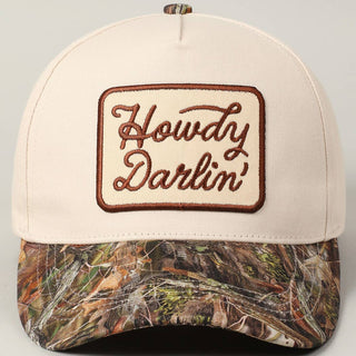 Howdy Darlin' Embroidery Patch Cap: CAMO