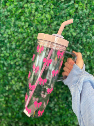 Tied Up Pink Acrylic Tumbler