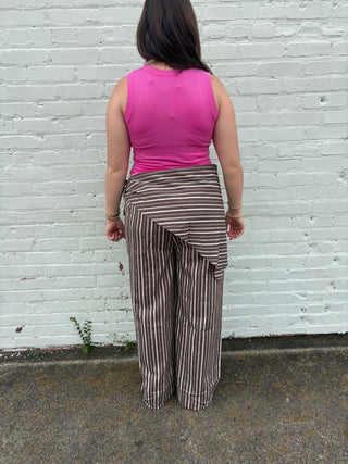 Wrapped Up in Stripes Wide-Leg Pants