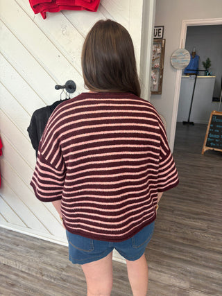 The Berry Blush Button-Back Sweater
