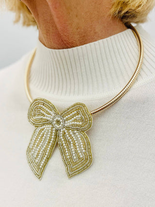 Bow Christmas Collar Necklace