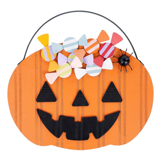 Candy Pumpkin Pail Topper - Halloween Decor