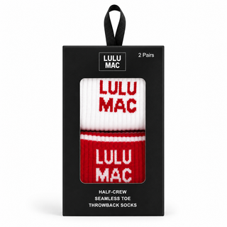 Lulu Mac Socks 2 Pair Box-  RED/RED