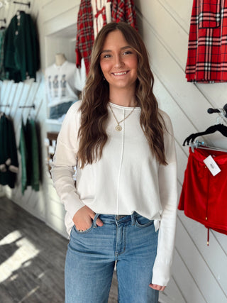 Everyday Ease Front Seam Sweater – Ivory