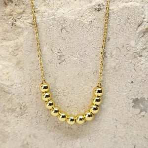 Gold Necklace with Beads