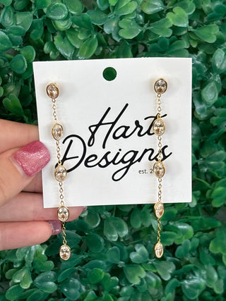 Champagne Sparkle Linear Earrings