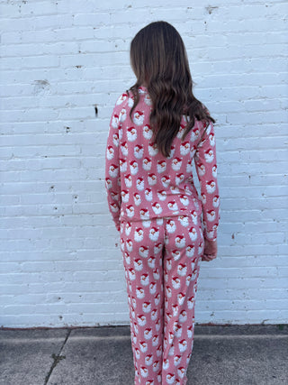 Mary Square Women's Annie Pajama Set | Santa Baby Red