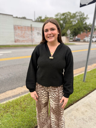 Golden Touch Black Sweater