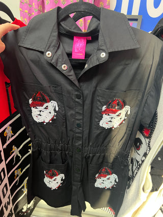 Queen of Sparkles Licensed UGA Mascot Pocket Romper