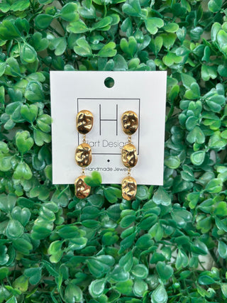 Liquid Gold Triple Drop Earrings