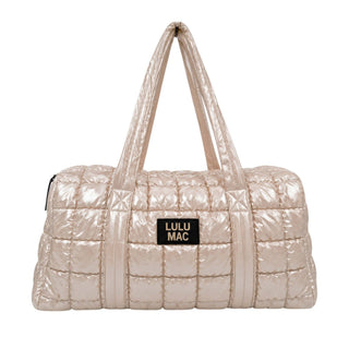 Lulu Mac Metallic Puffer Duffle in Champagne