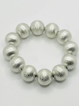 Big Ball Bracelet in Brushed Silver