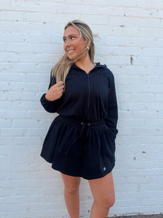 Jet Setter Hoodie Skort Dress - Midnight