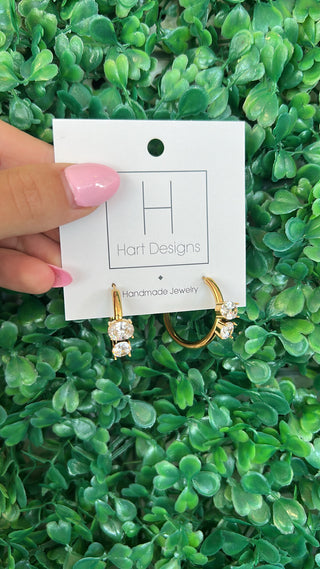 Double Sparkle Hoop Earrings