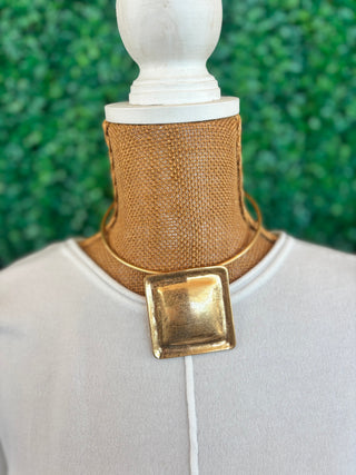 Golden Frame Statement Necklace