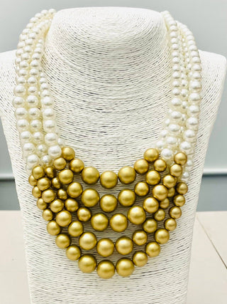 Golden Grace Pearl Statement Necklace