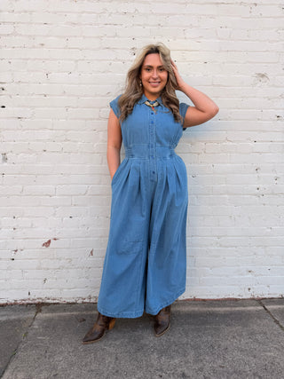 Weekend Wander Denim Jumpsuit