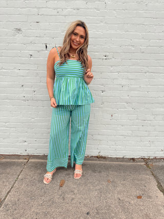 Harbor Stripe Wide Leg Pants