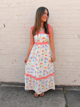 Simply Southern Palm Breeze Patchwork Midi Dress