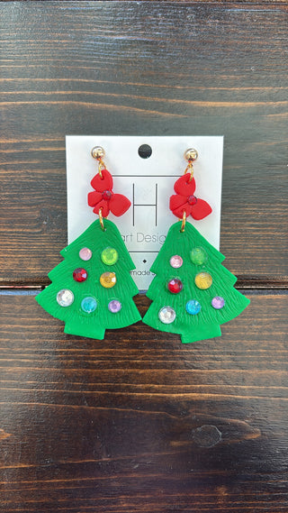 Jolly Christmas Tree Dangle Earrings