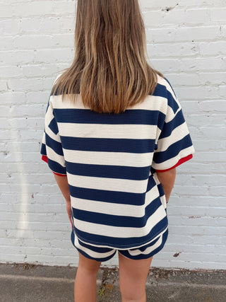 Coastal Cabana Stripe Lounge Set